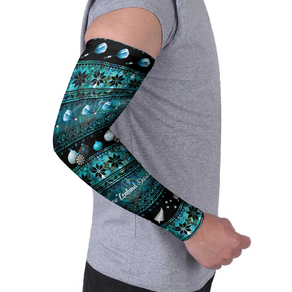 New Zealand Darts Christmas Arm Sleeves Merry Xmas Aotearoa Maori Paua Shell - Vibe Hoodie