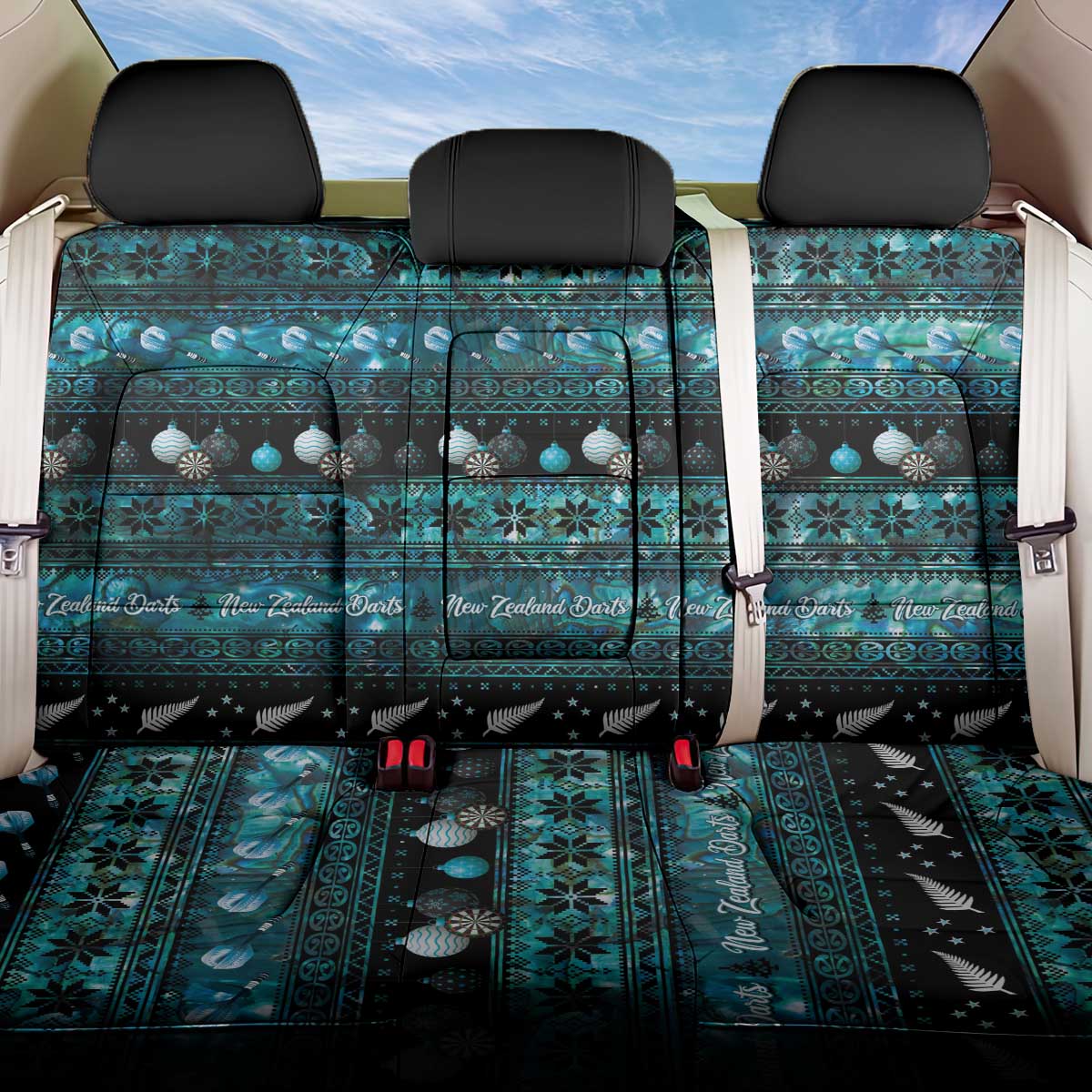 New Zealand Darts Christmas Back Car Seat Cover Merry Xmas Aotearoa Maori Paua Shell - Vibe Hoodie