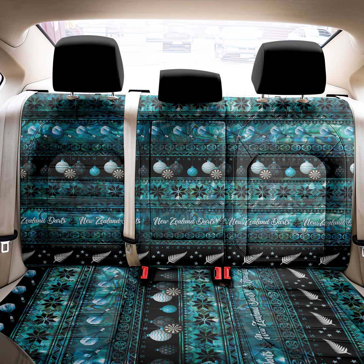 New Zealand Darts Christmas Back Car Seat Cover Merry Xmas Aotearoa Maori Paua Shell - Vibe Hoodie