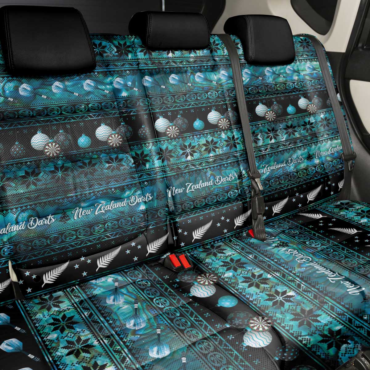 New Zealand Darts Christmas Back Car Seat Cover Merry Xmas Aotearoa Maori Paua Shell - Vibe Hoodie