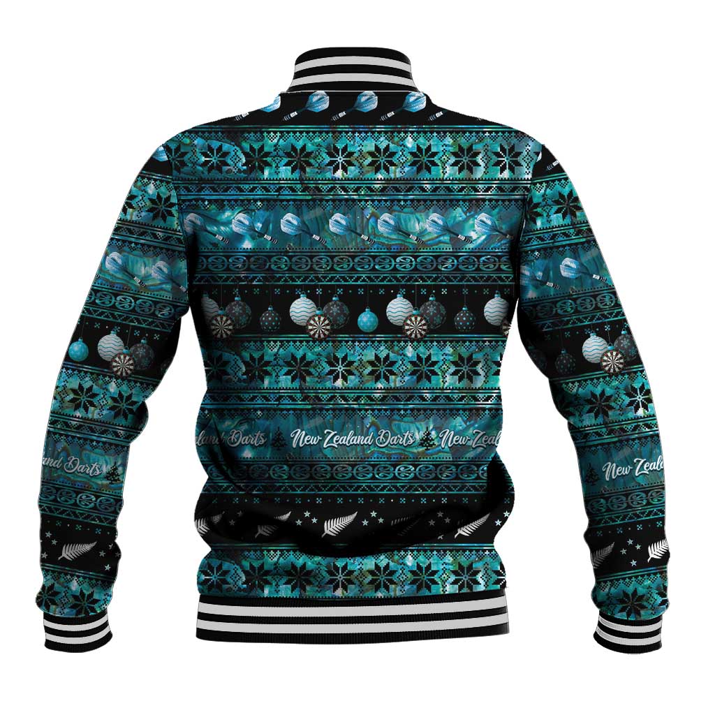 New Zealand Darts Christmas Baseball Jacket Merry Xmas Aotearoa Maori Paua Shell - Vibe Hoodie