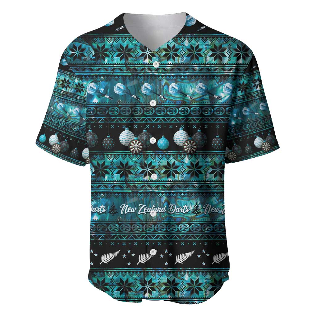 New Zealand Darts Christmas Baseball Jersey Merry Xmas Aotearoa Maori Paua Shell - Vibe Hoodie
