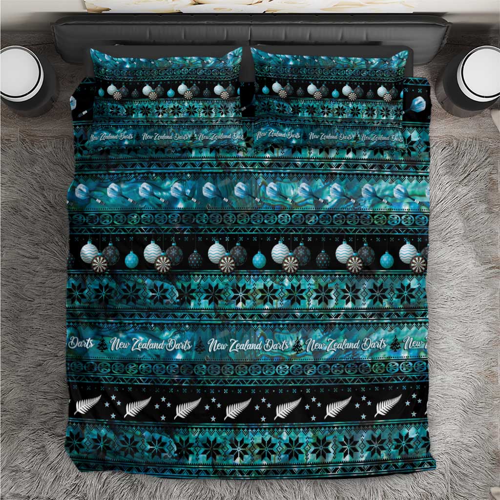 New Zealand Darts Christmas Bedding Set Merry Xmas Aotearoa Maori Paua Shell - Vibe Hoodie