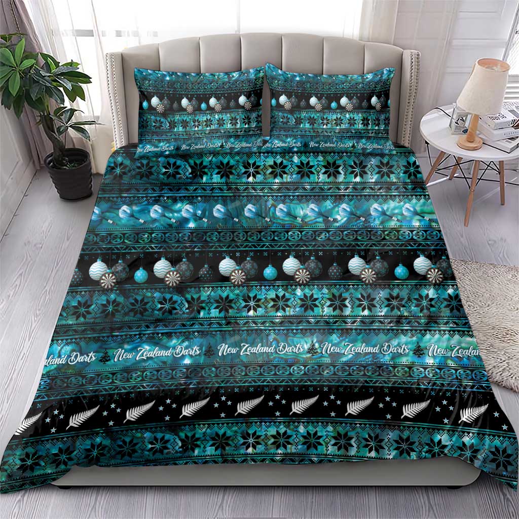 New Zealand Darts Christmas Bedding Set Merry Xmas Aotearoa Maori Paua Shell - Vibe Hoodie