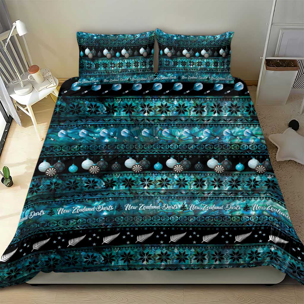 New Zealand Darts Christmas Bedding Set Merry Xmas Aotearoa Maori Paua Shell - Vibe Hoodie