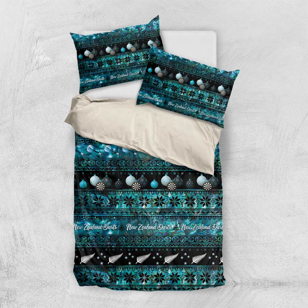 New Zealand Darts Christmas Bedding Set Merry Xmas Aotearoa Maori Paua Shell - Vibe Hoodie