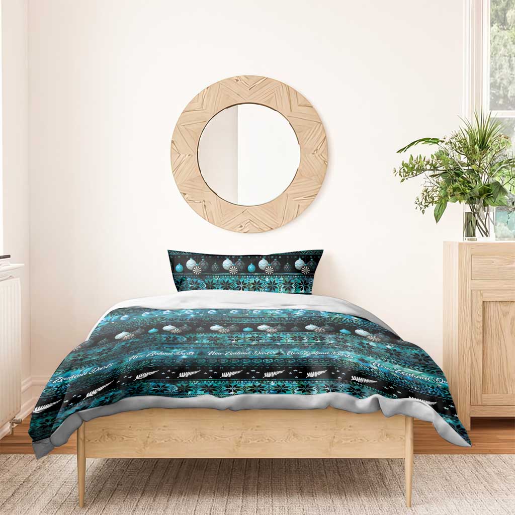 New Zealand Darts Christmas Bedding Set Merry Xmas Aotearoa Maori Paua Shell - Vibe Hoodie