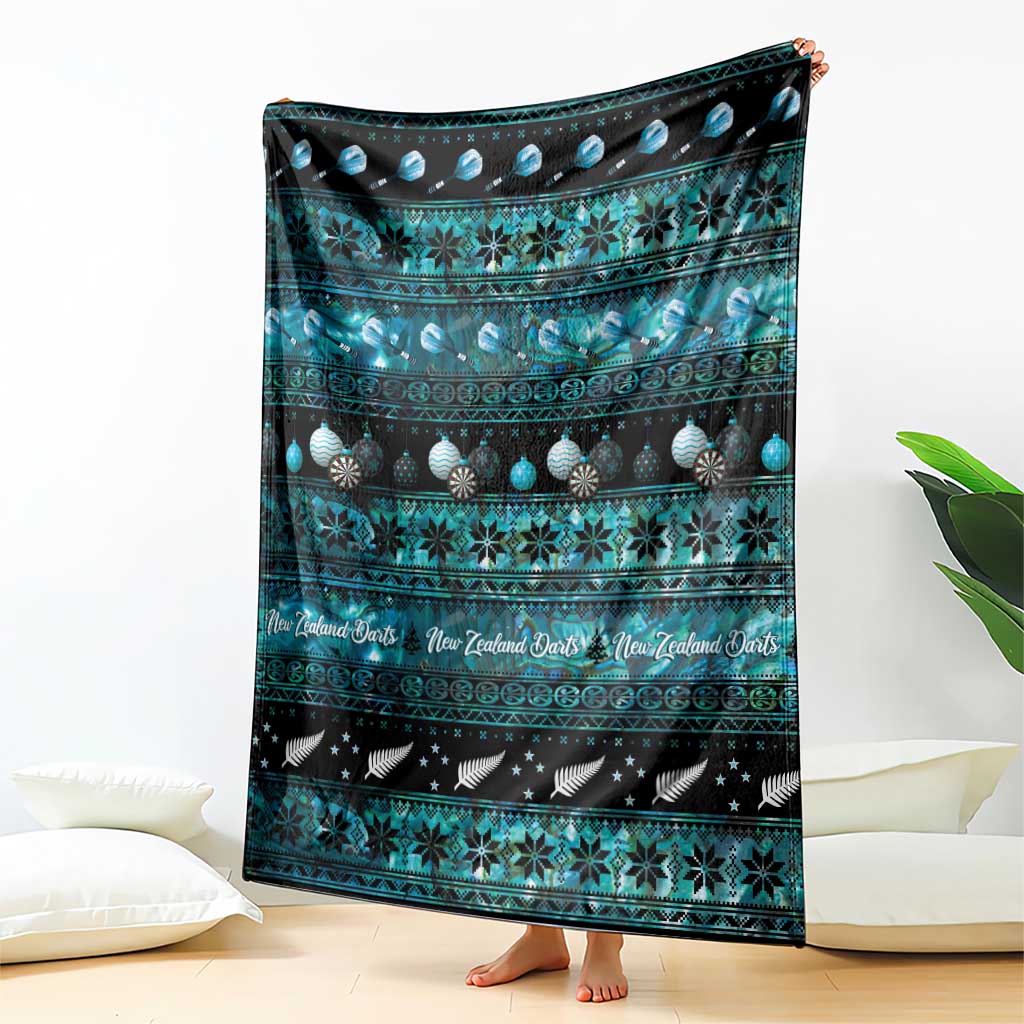 New Zealand Darts Christmas Blanket Merry Xmas Aotearoa Maori Paua Shell - Vibe Hoodie