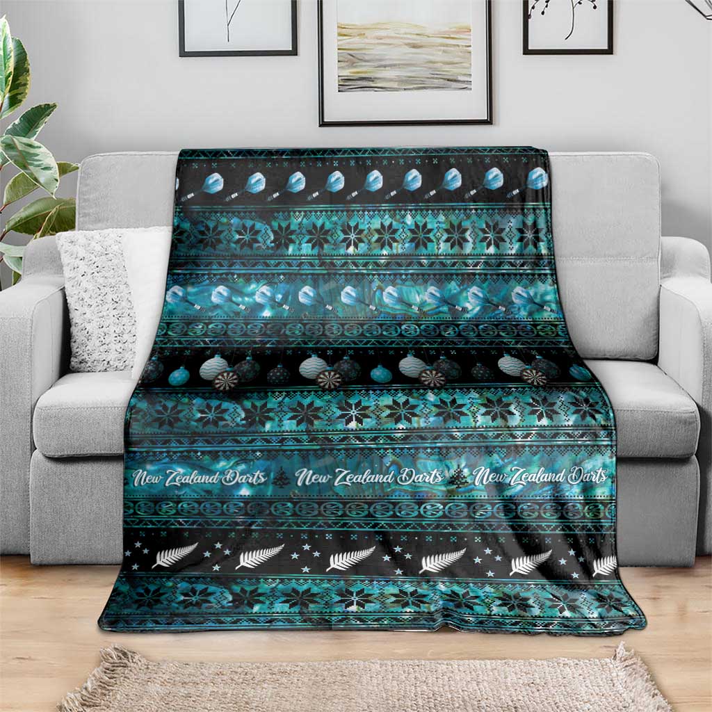 New Zealand Darts Christmas Blanket Merry Xmas Aotearoa Maori Paua Shell - Vibe Hoodie