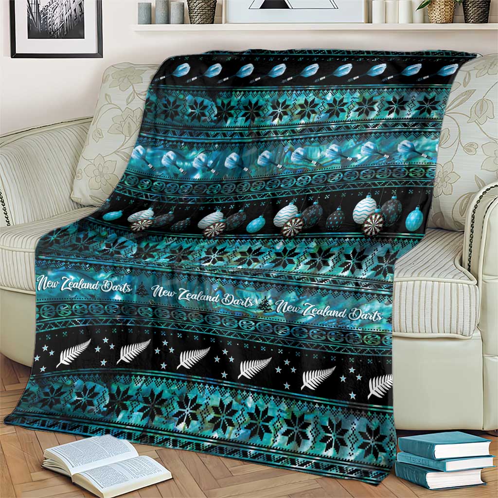 New Zealand Darts Christmas Blanket Merry Xmas Aotearoa Maori Paua Shell - Vibe Hoodie