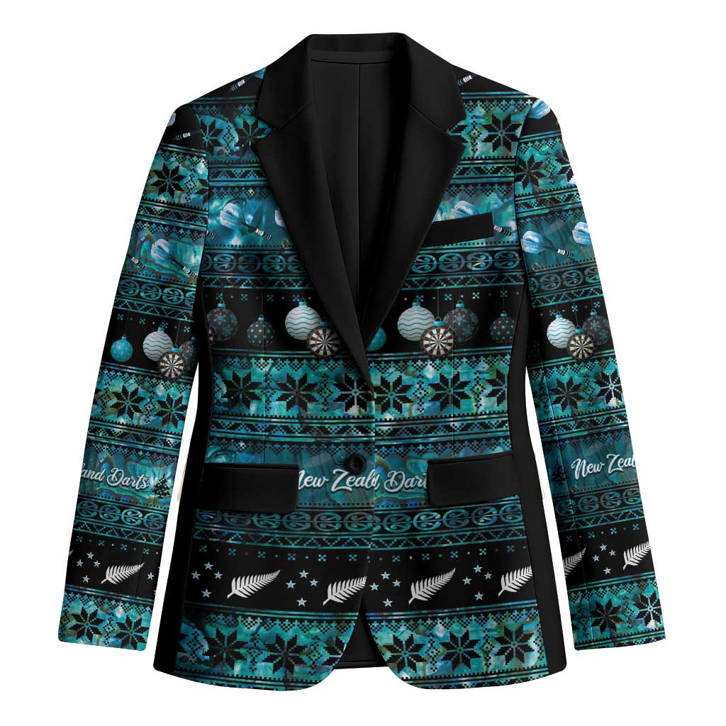New Zealand Darts Christmas Blazer Merry Xmas Aotearoa Maori Paua Shell - Vibe Hoodie