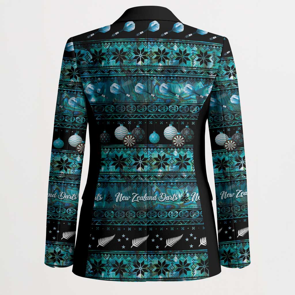 New Zealand Darts Christmas Blazer Merry Xmas Aotearoa Maori Paua Shell - Vibe Hoodie