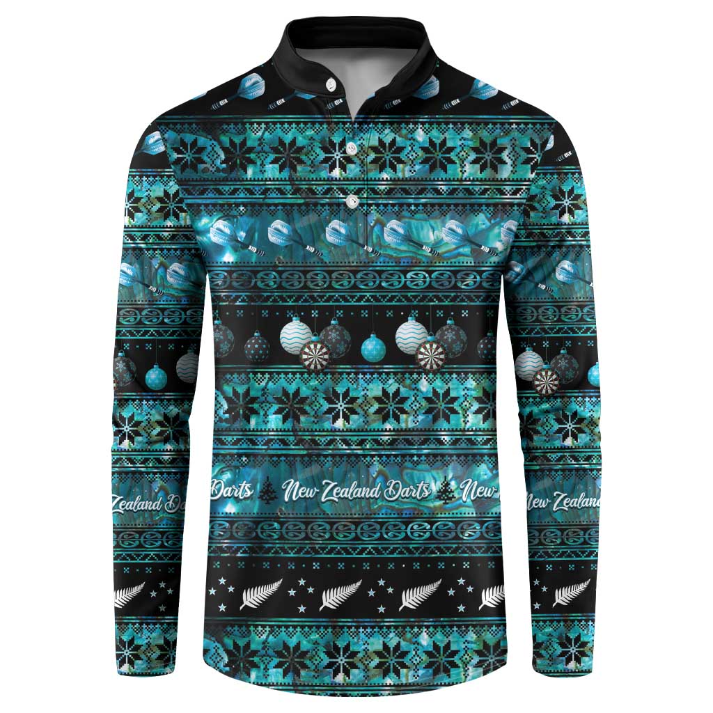 New Zealand Darts Christmas Button Sweatshirt Merry Xmas Aotearoa Maori Paua Shell - Vibe Hoodie