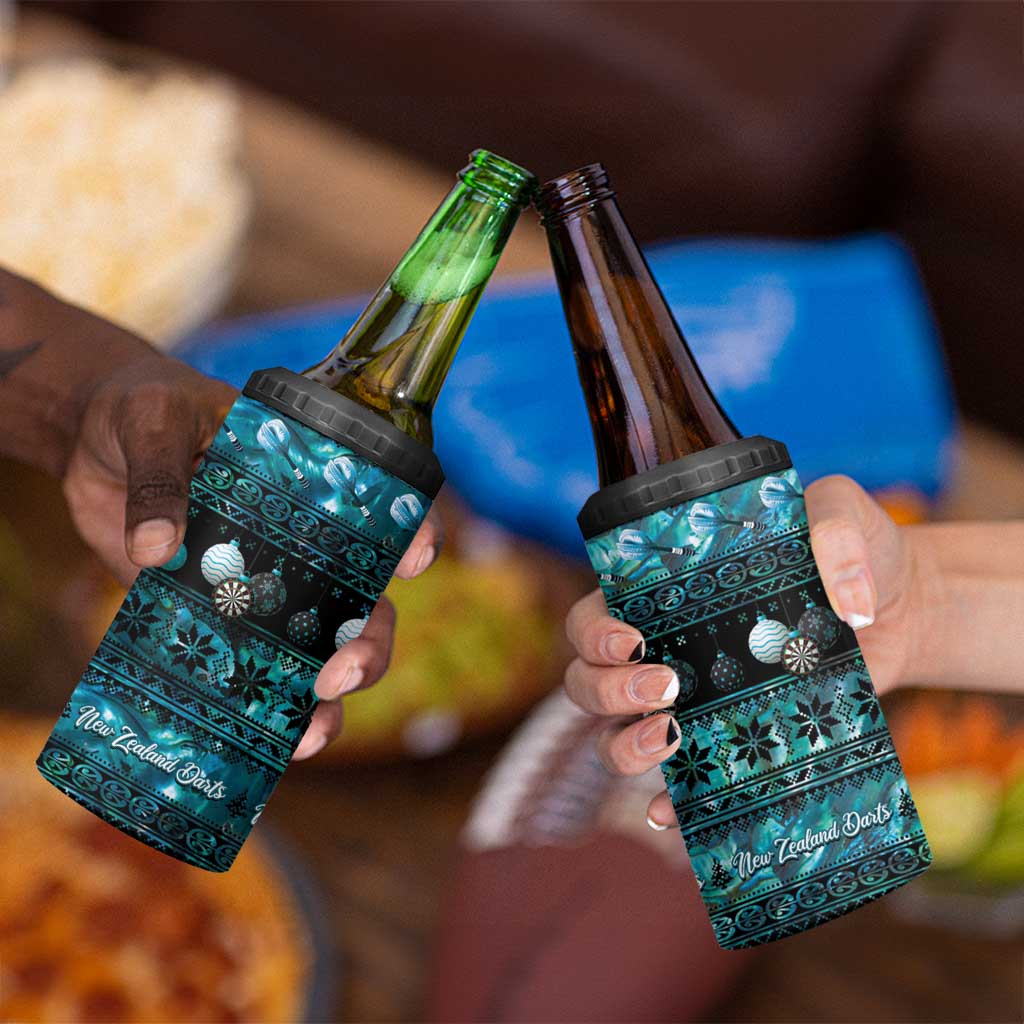 New Zealand Darts Christmas 4 in 1 Can Cooler Tumbler Merry Xmas Aotearoa Maori Paua Shell - Vibe Hoodie