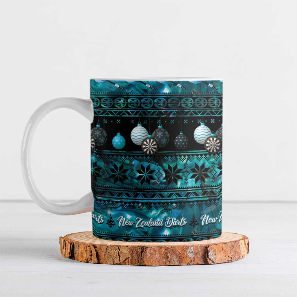 New Zealand Darts Christmas Ceramic Mug Merry Xmas Aotearoa Maori Paua Shell - Vibe Hoodie