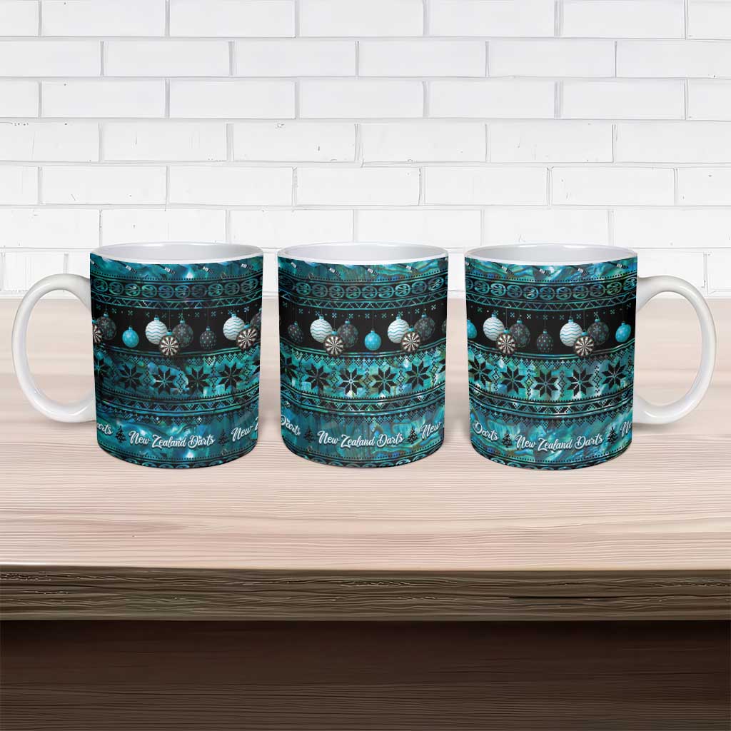 New Zealand Darts Christmas Ceramic Mug Merry Xmas Aotearoa Maori Paua Shell - Vibe Hoodie