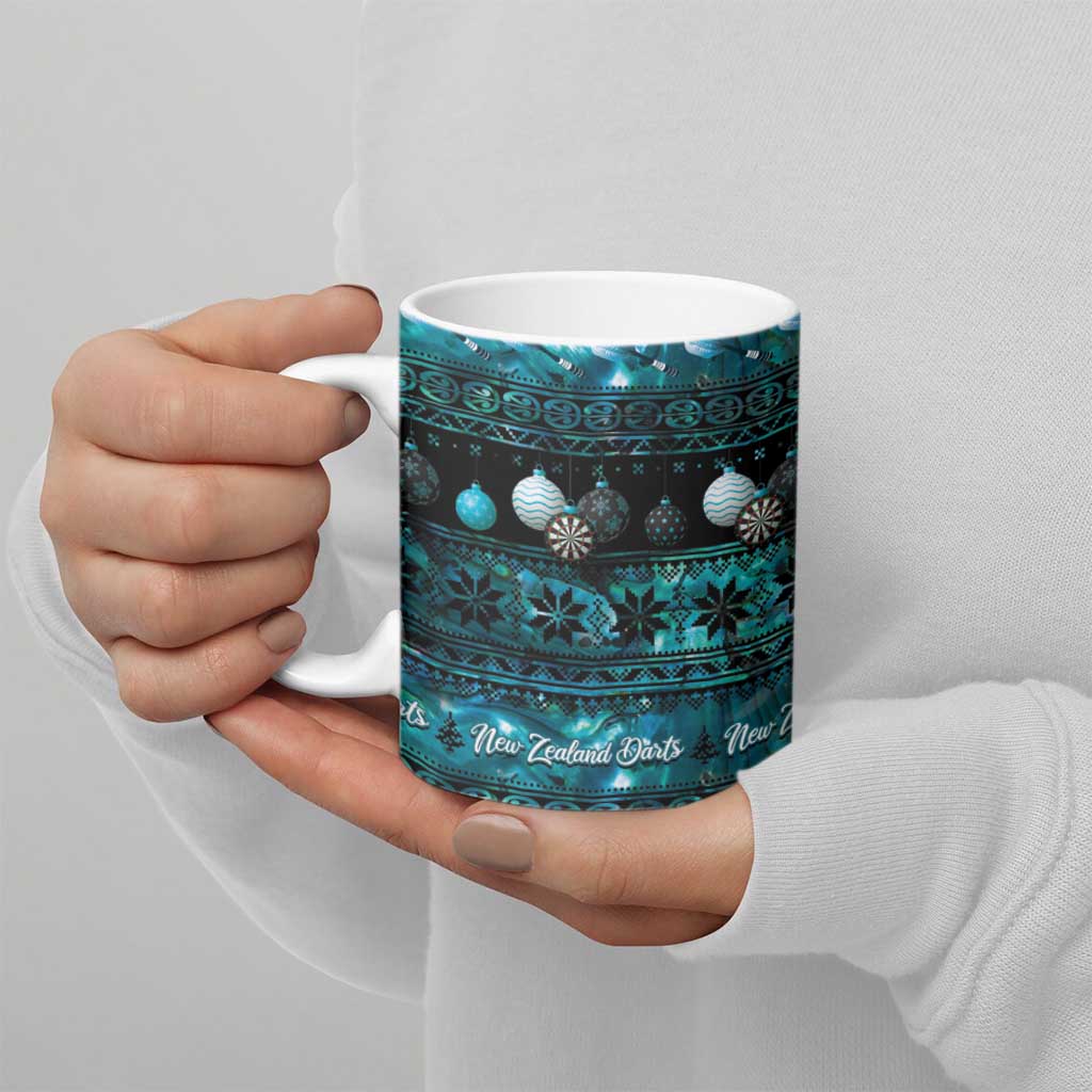 New Zealand Darts Christmas Ceramic Mug Merry Xmas Aotearoa Maori Paua Shell - Vibe Hoodie