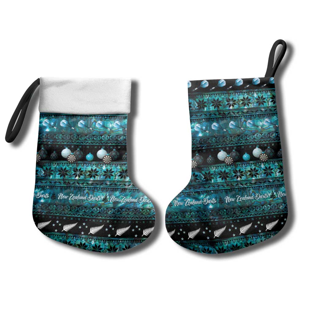 New Zealand Darts Christmas Stocking Merry Xmas Aotearoa Maori Paua Shell - Vibe Hoodie
