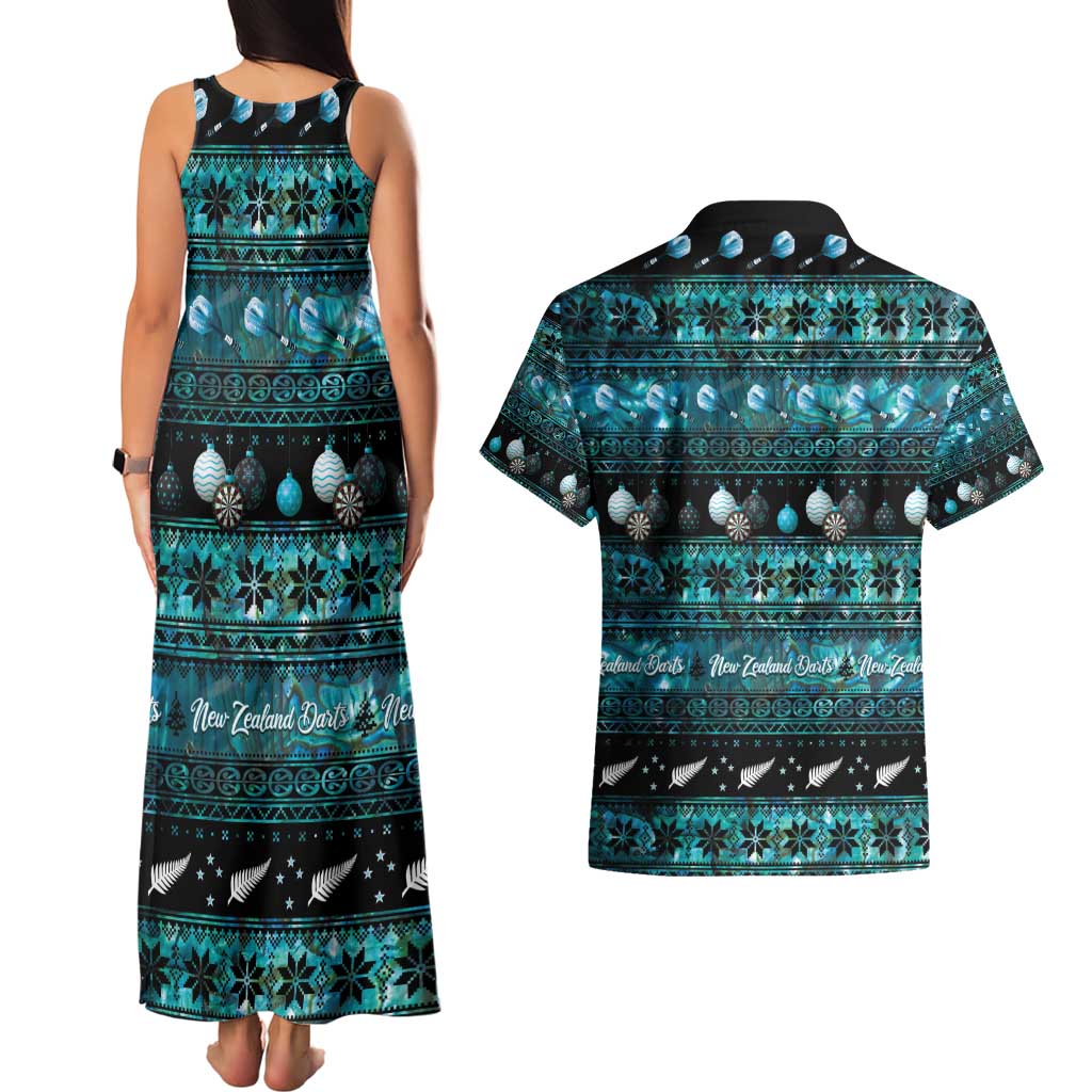 New Zealand Darts Christmas Couples Matching Tank Maxi Dress and Hawaiian Shirt Merry Xmas Aotearoa Maori Paua Shell - Vibe Hoodie