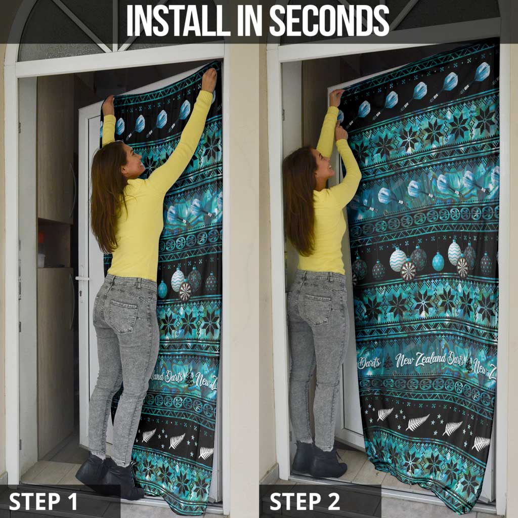 New Zealand Darts Christmas Door Cover Merry Xmas Aotearoa Maori Paua Shell - Vibe Hoodie