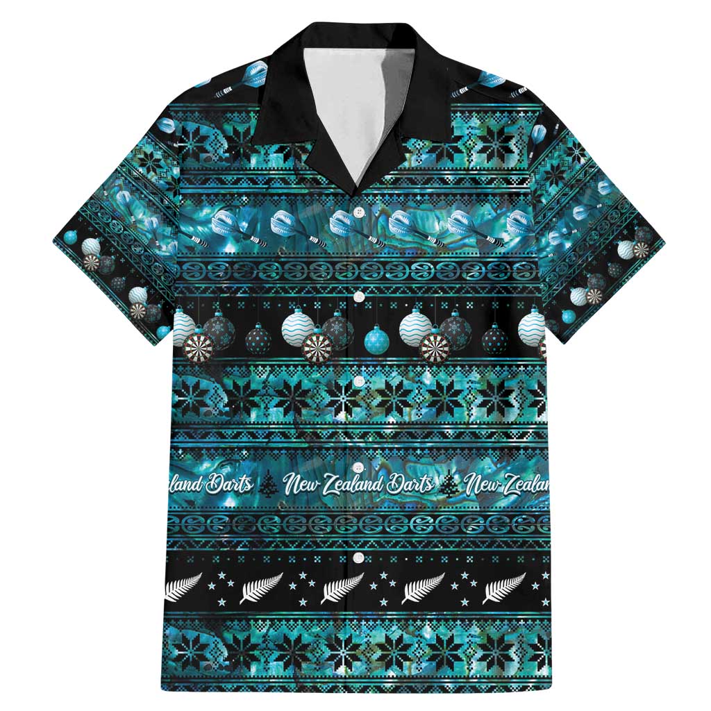 New Zealand Darts Christmas Family Matching Mermaid Dress and Hawaiian Shirt Merry Xmas Aotearoa Maori Paua Shell - Vibe Hoodie