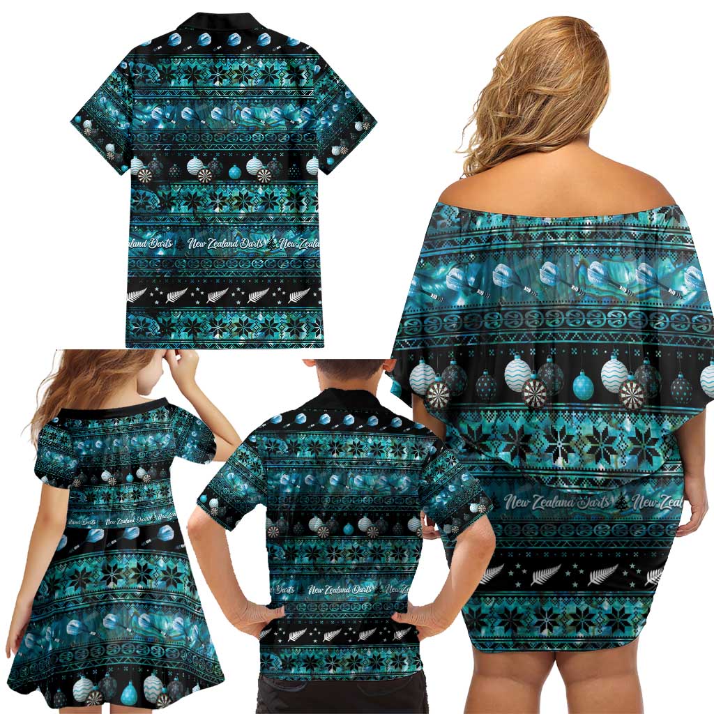 New Zealand Darts Christmas Family Matching Off Shoulder Short Dress and Hawaiian Shirt Merry Xmas Aotearoa Maori Paua Shell - Vibe Hoodie