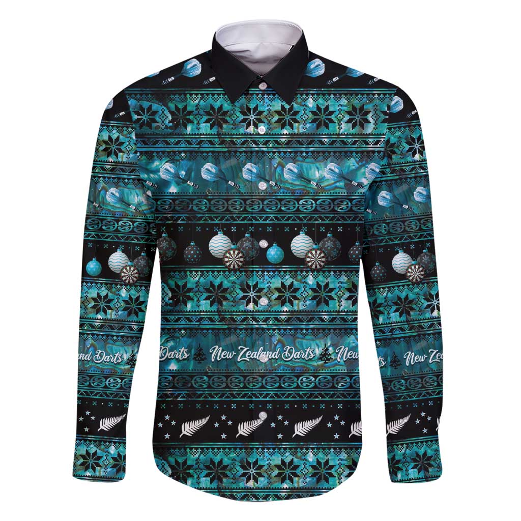 New Zealand Darts Christmas Family Matching Short Sleeve Bodycon Dress and Hawaiian Shirt Merry Xmas Aotearoa Maori Paua Shell - Vibe Hoodie