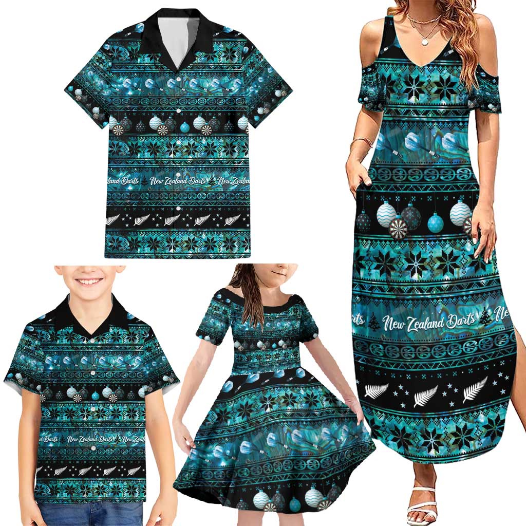 New Zealand Darts Christmas Family Matching Summer Maxi Dress and Hawaiian Shirt Merry Xmas Aotearoa Maori Paua Shell - Vibe Hoodie