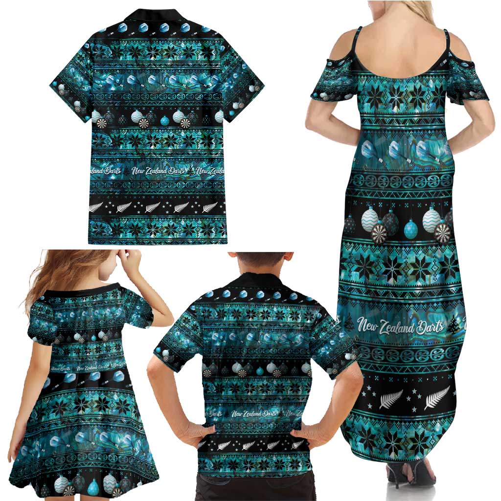 New Zealand Darts Christmas Family Matching Summer Maxi Dress and Hawaiian Shirt Merry Xmas Aotearoa Maori Paua Shell - Vibe Hoodie