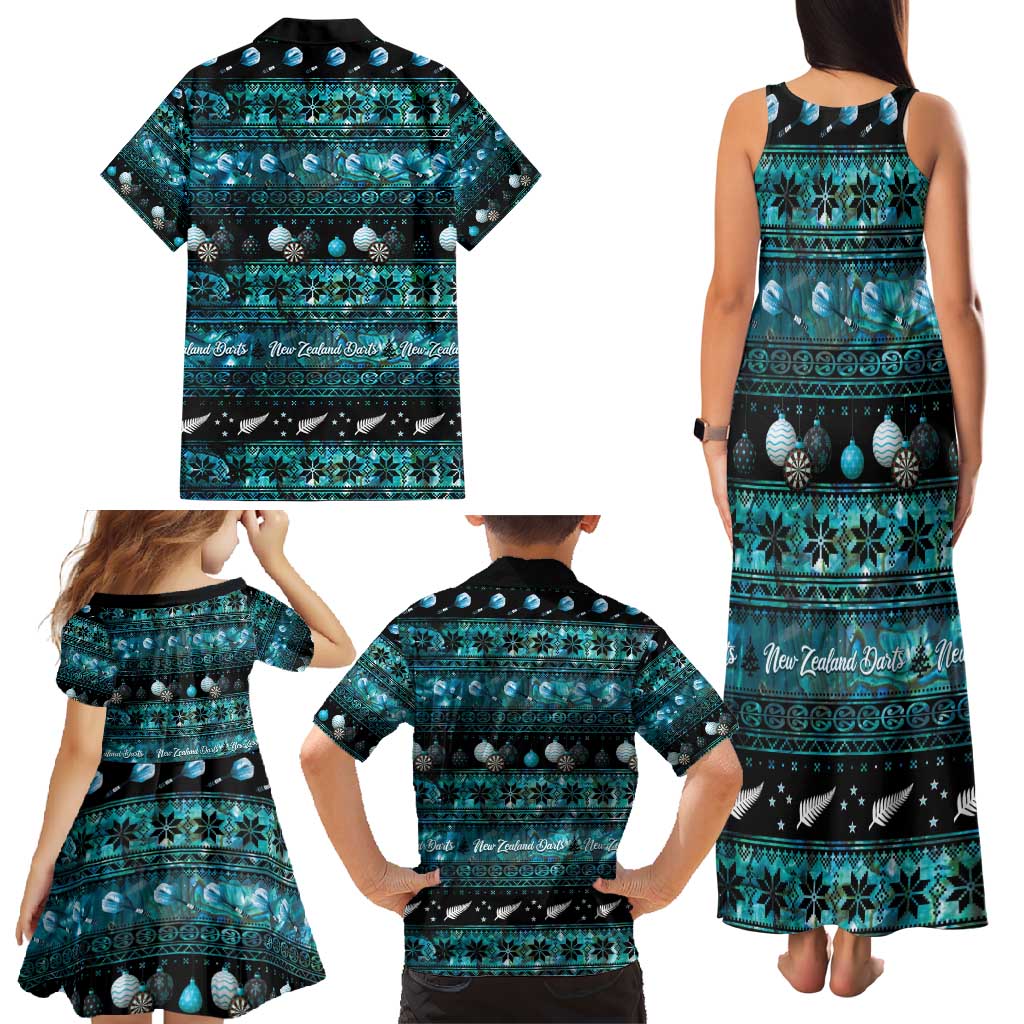 New Zealand Darts Christmas Family Matching Tank Maxi Dress and Hawaiian Shirt Merry Xmas Aotearoa Maori Paua Shell - Vibe Hoodie