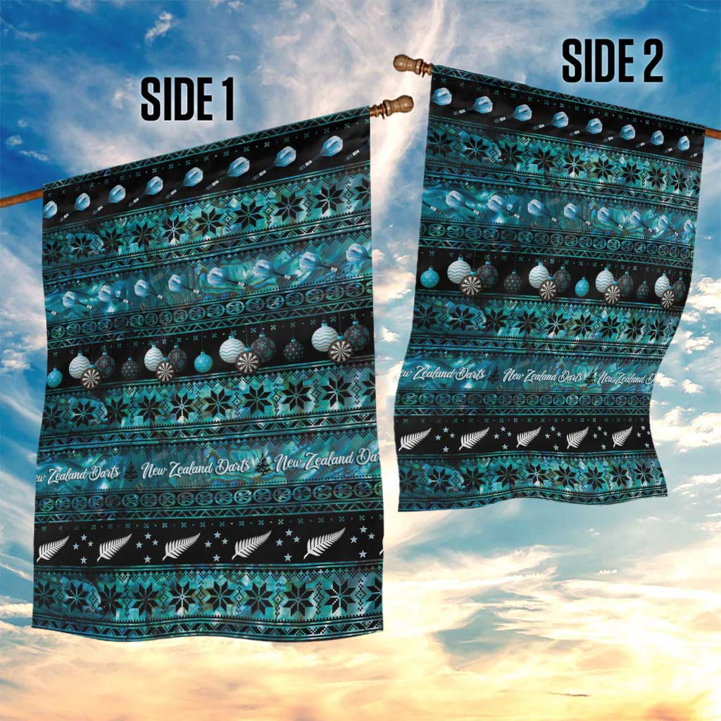 New Zealand Darts Christmas Garden Flag Merry Xmas Aotearoa Maori Paua Shell - Vibe Hoodie
