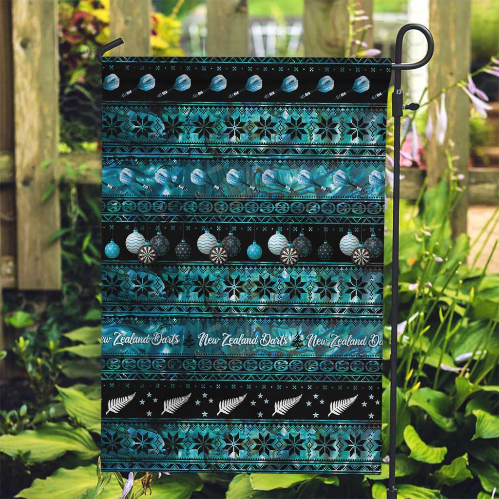 New Zealand Darts Christmas Garden Flag Merry Xmas Aotearoa Maori Paua Shell - Vibe Hoodie