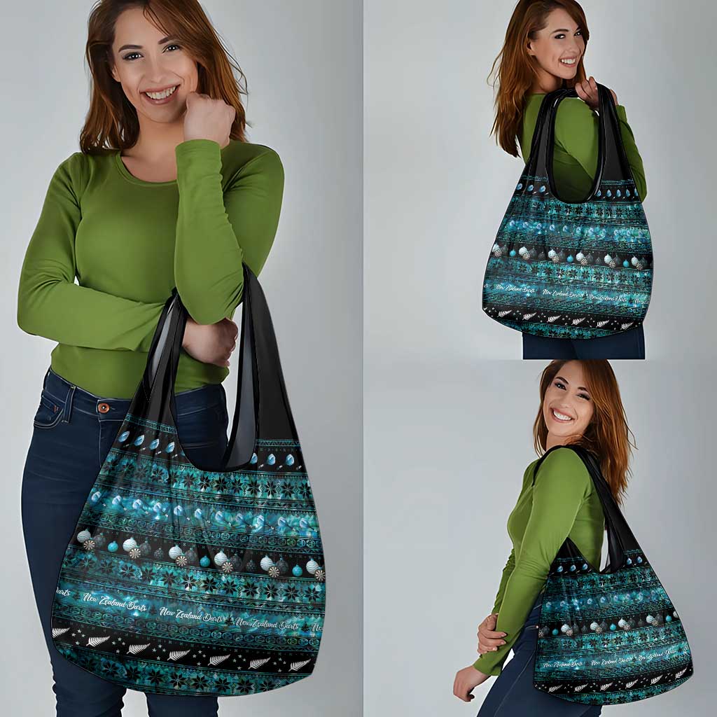 New Zealand Darts Christmas Grocery Bag Merry Xmas Aotearoa Maori Paua Shell - Vibe Hoodie