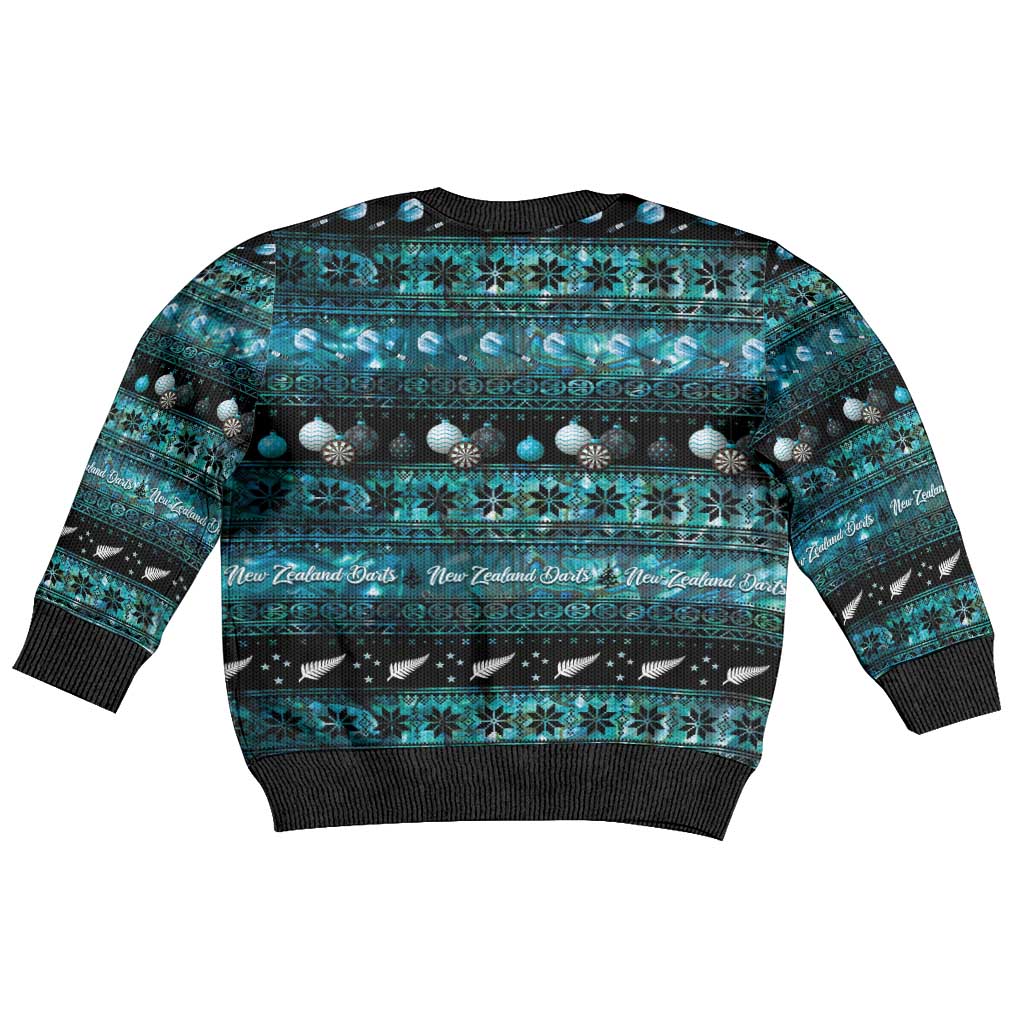 New Zealand Darts Christmas Kid Ugly Christmas Sweater Merry Xmas Aotearoa Maori Paua Shell - Vibe Hoodie
