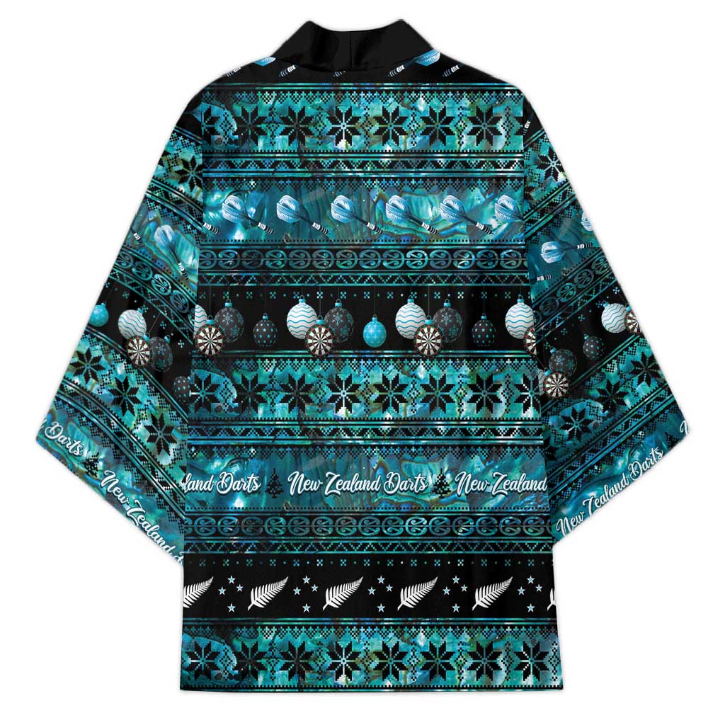 New Zealand Darts Christmas Kimono Merry Xmas Aotearoa Maori Paua Shell - Vibe Hoodie
