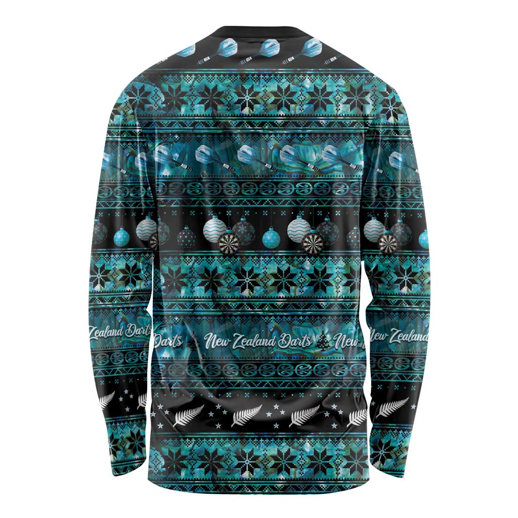 New Zealand Darts Christmas Long Sleeve Shirt Merry Xmas Aotearoa Maori Paua Shell - Vibe Hoodie