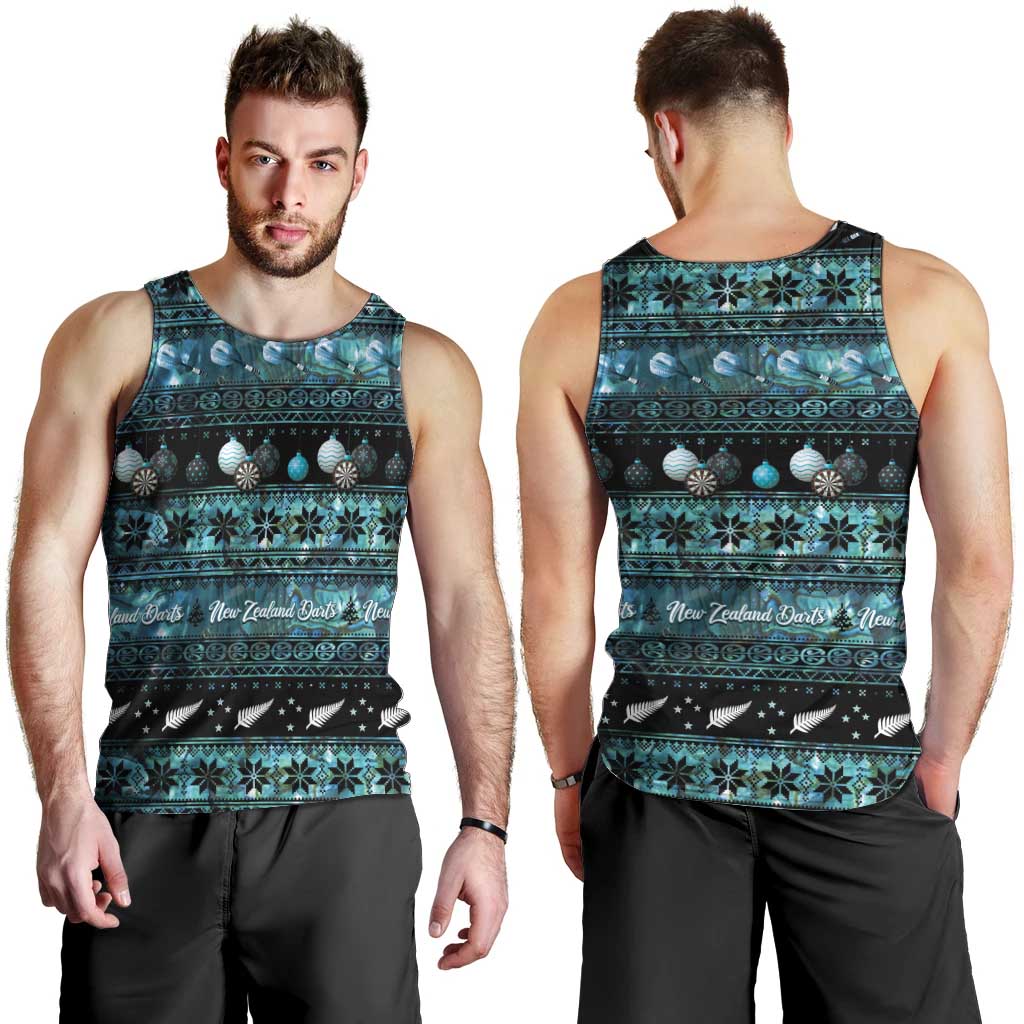 New Zealand Darts Christmas Men Tank Top Merry Xmas Aotearoa Maori Paua Shell - Vibe Hoodie