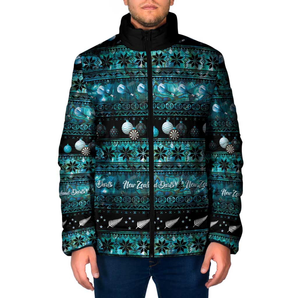New Zealand Darts Christmas Padded Jacket Merry Xmas Aotearoa Maori Paua Shell - Vibe Hoodie