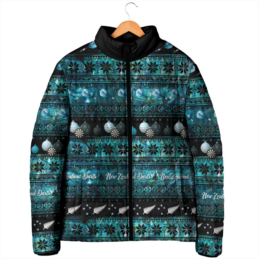 New Zealand Darts Christmas Padded Jacket Merry Xmas Aotearoa Maori Paua Shell - Vibe Hoodie