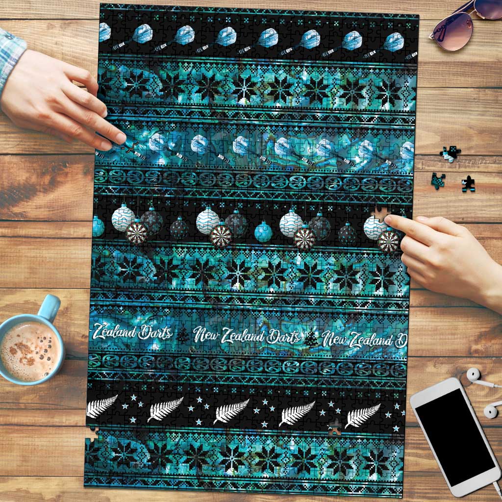 New Zealand Darts Christmas Puzzle Merry Xmas Aotearoa Maori Paua Shell - Vibe Hoodie