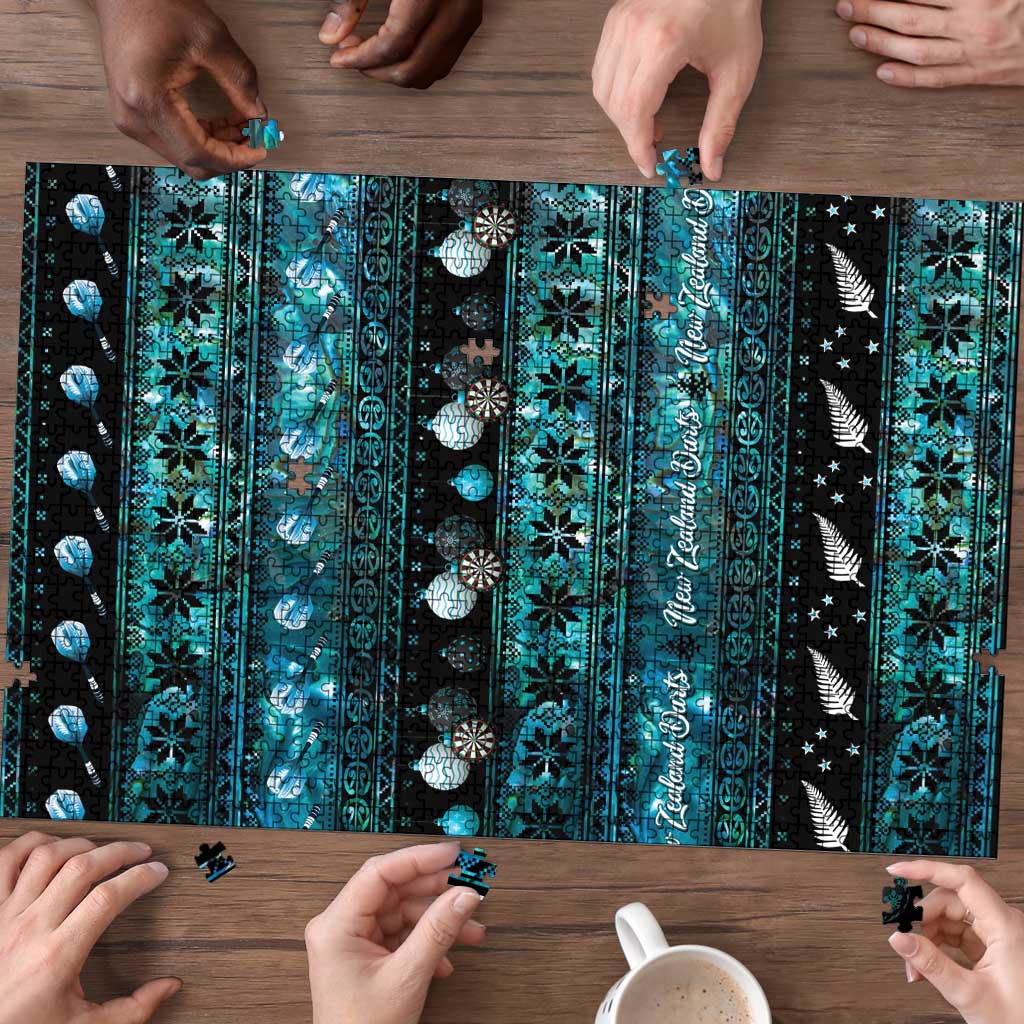 New Zealand Darts Christmas Puzzle Merry Xmas Aotearoa Maori Paua Shell - Vibe Hoodie