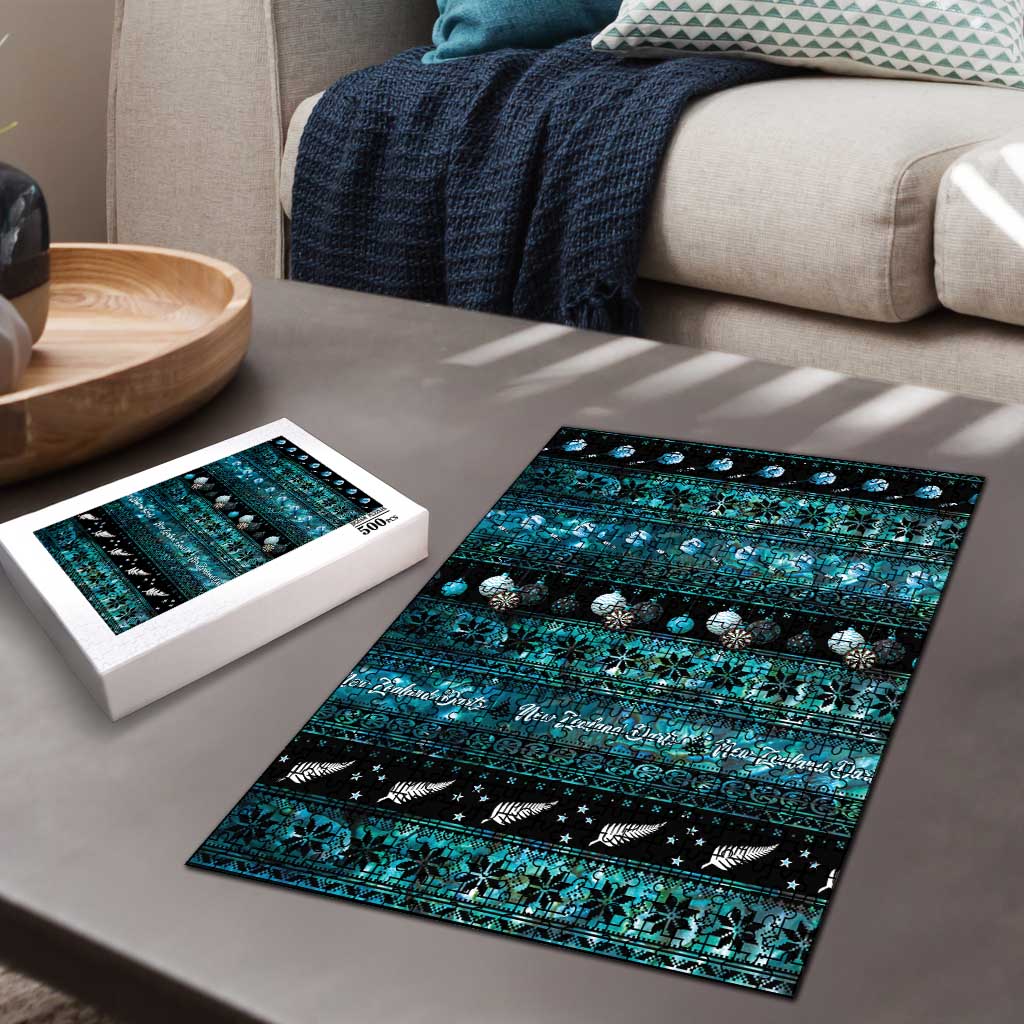 New Zealand Darts Christmas Puzzle Merry Xmas Aotearoa Maori Paua Shell - Vibe Hoodie