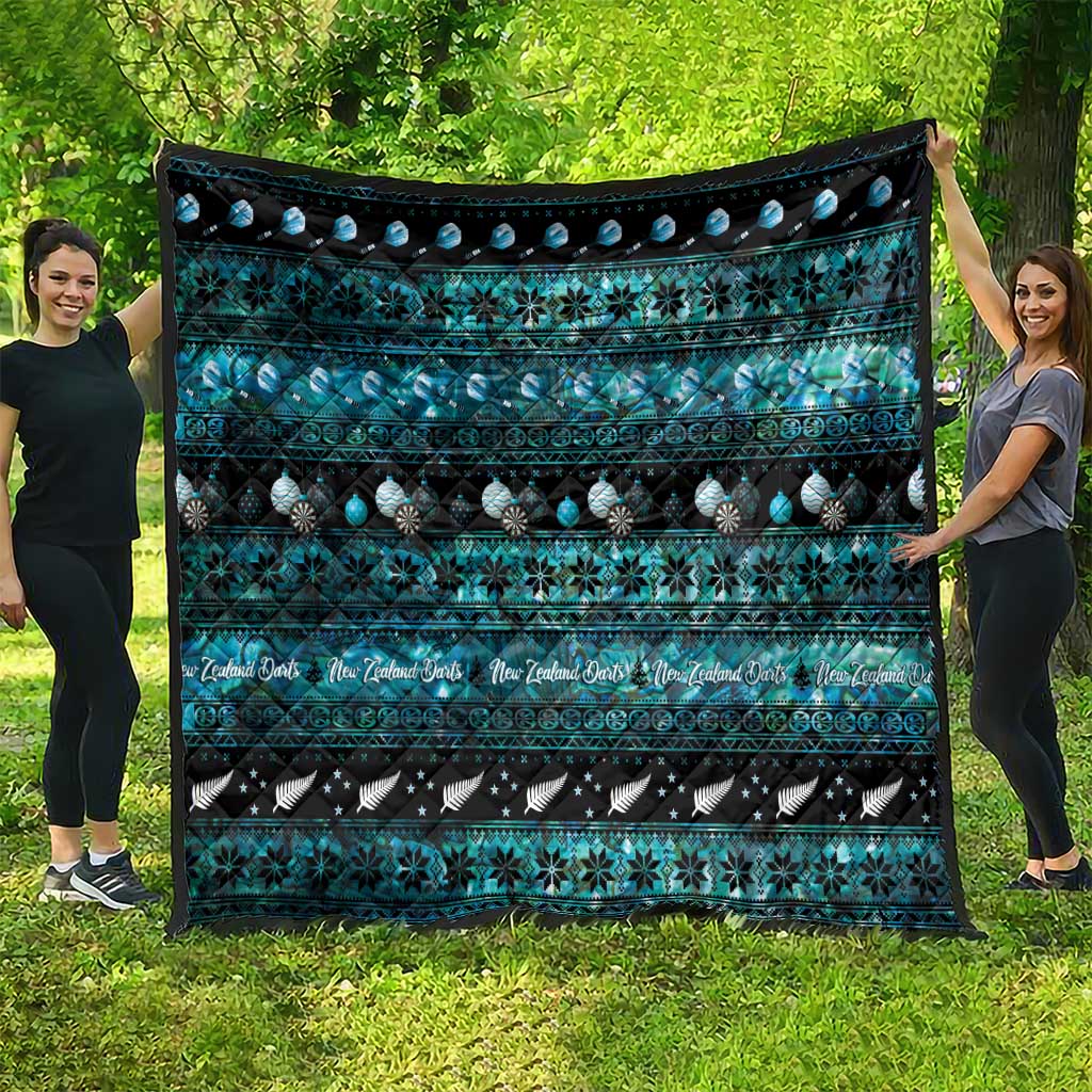 New Zealand Darts Christmas Quilt Merry Xmas Aotearoa Maori Paua Shell - Vibe Hoodie