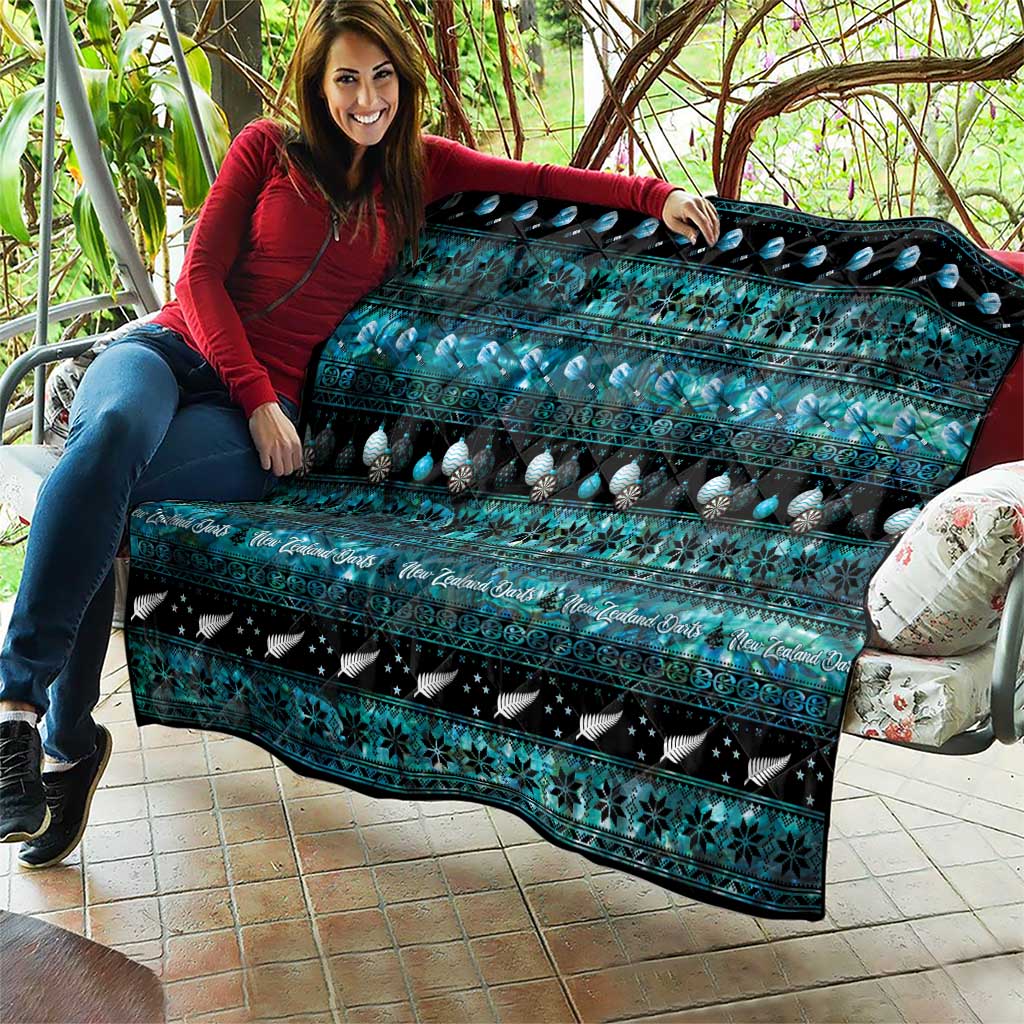 New Zealand Darts Christmas Quilt Merry Xmas Aotearoa Maori Paua Shell - Vibe Hoodie