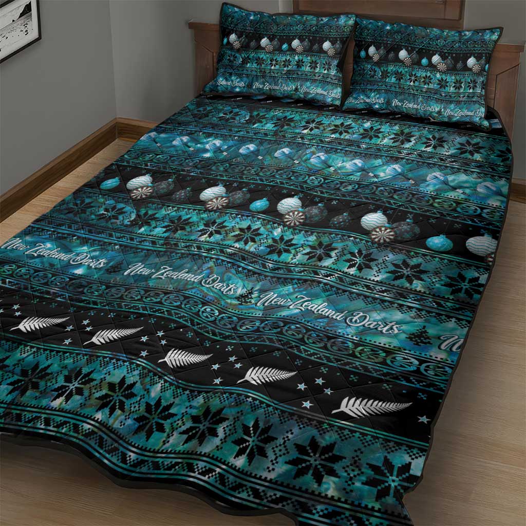 New Zealand Darts Christmas Quilt Bed Set Merry Xmas Aotearoa Maori Paua Shell - Vibe Hoodie