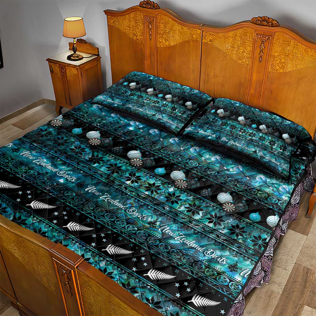 New Zealand Darts Christmas Quilt Bed Set Merry Xmas Aotearoa Maori Paua Shell - Vibe Hoodie