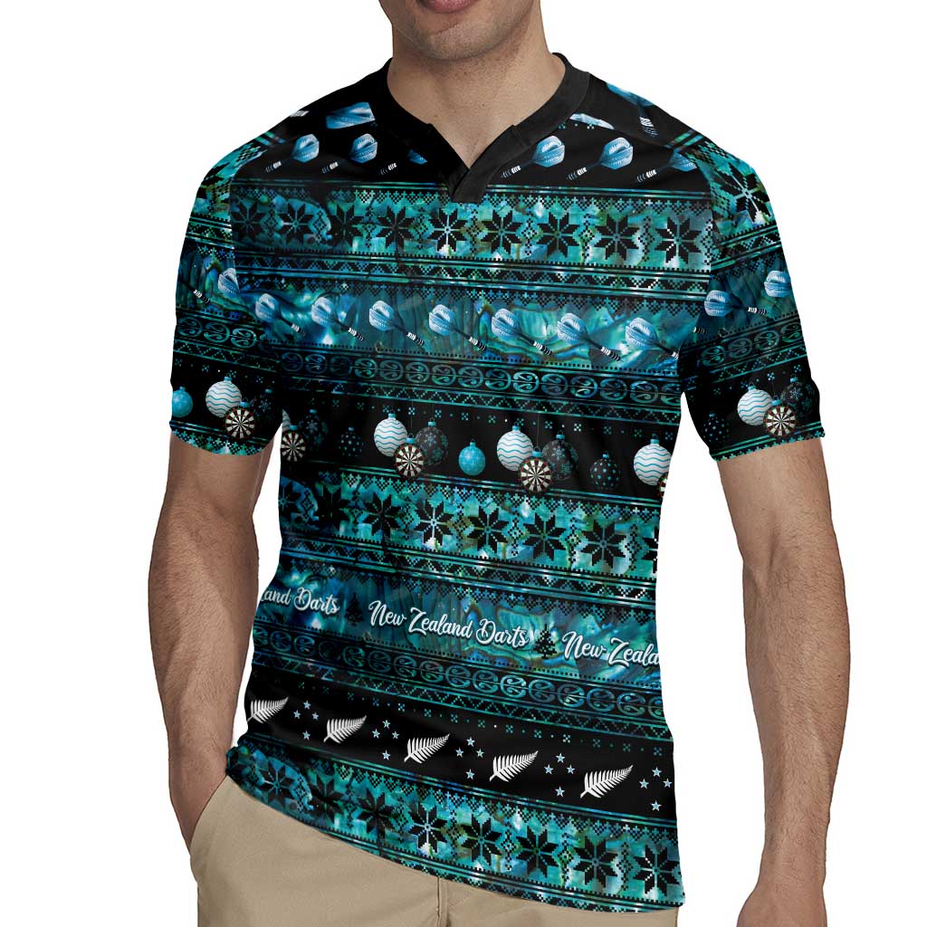 New Zealand Darts Christmas Rugby Jersey Merry Xmas Aotearoa Maori Paua Shell - Vibe Hoodie