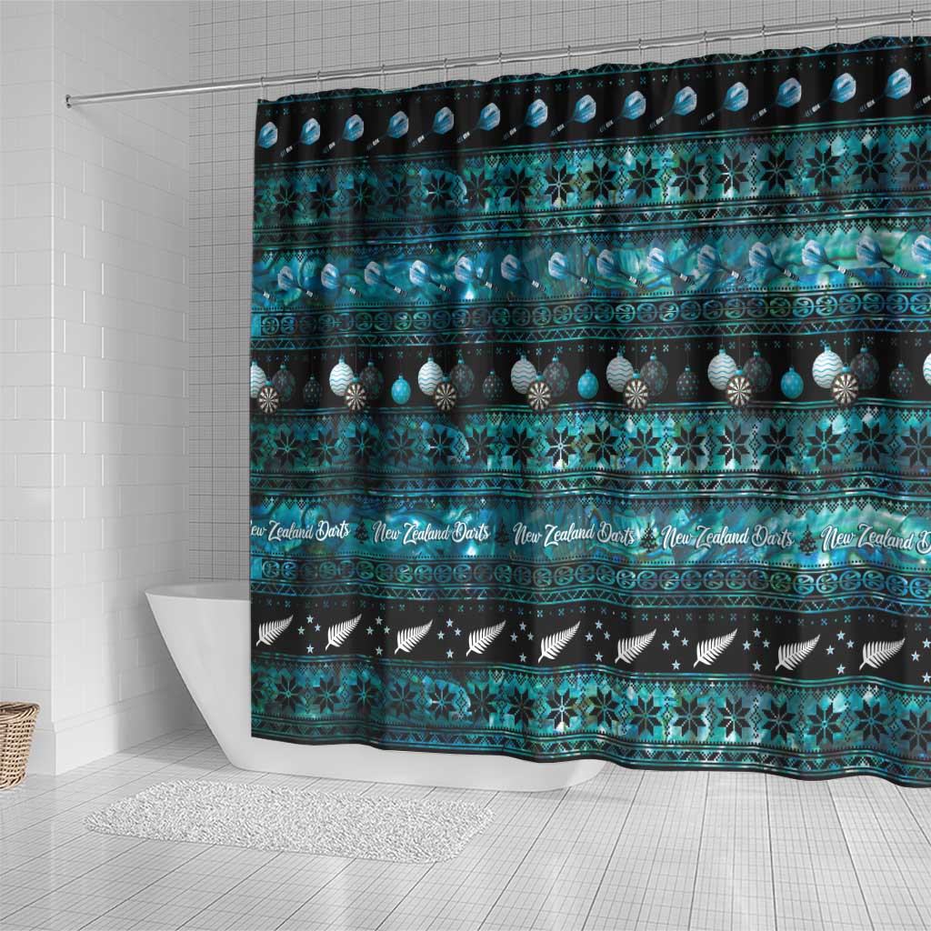 New Zealand Darts Christmas Shower Curtain Merry Xmas Aotearoa Maori Paua Shell - Vibe Hoodie