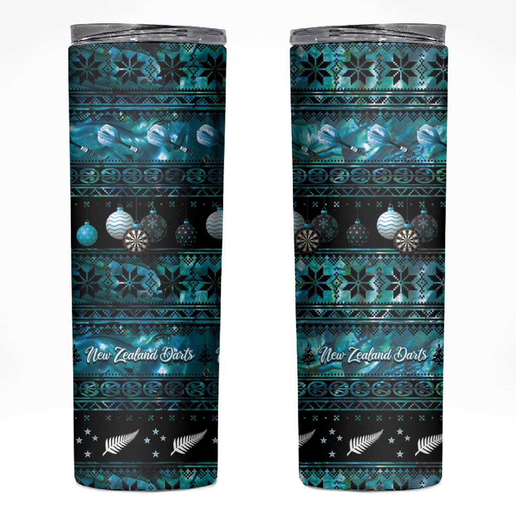 New Zealand Darts Christmas Skinny Tumbler Merry Xmas Aotearoa Maori Paua Shell - Vibe Hoodie