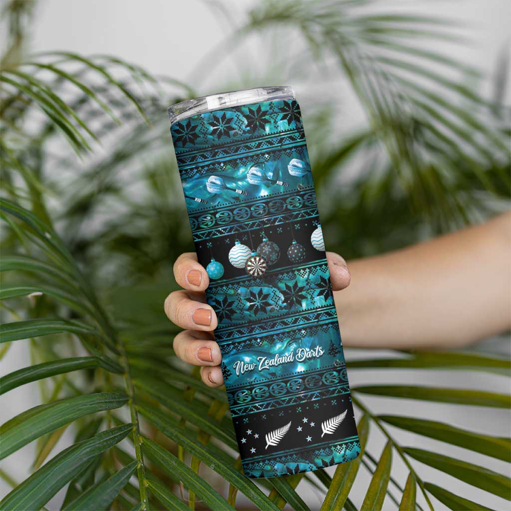 New Zealand Darts Christmas Skinny Tumbler Merry Xmas Aotearoa Maori Paua Shell - Vibe Hoodie
